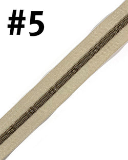 #5 Zipper Tape, 3m (118″), Natural