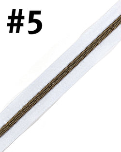 #5 Zipper Tape, 3m (118″), White