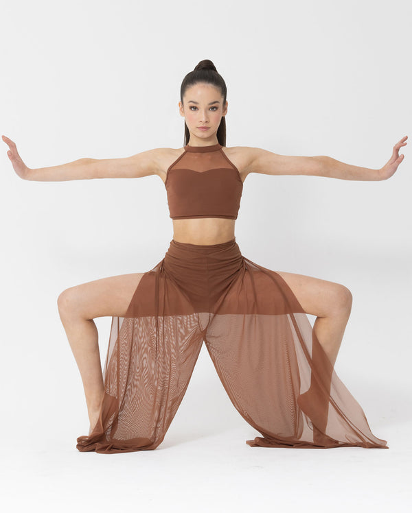 Studio 7, Mesh Wrap Pants, Mocha, Adults, ADMP02