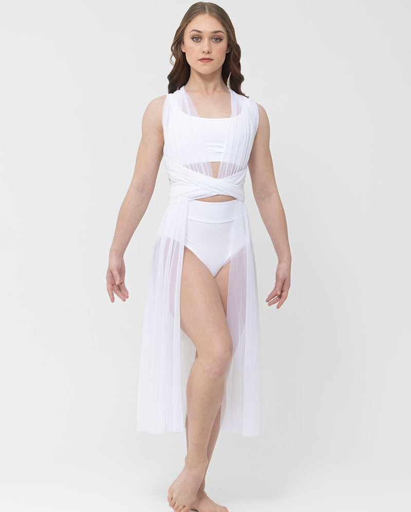 Studio 7, CONVERTIBLE MESH OVERDRESS, White, Adult, ADD32